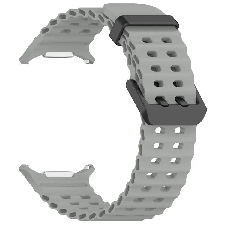 For Samsung Galaxy Watch Ultra 47mm Silicone Watch Strap Dual Pins Buckle Sports Band