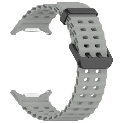 For Samsung Galaxy Watch Ultra 47mm Silicone Watch Strap Dual Pins Buckle Sports Band