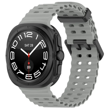 For Samsung Galaxy Watch Ultra 47mm Silicone Watch Strap Dual Pins Buckle Sports Band