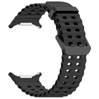 For Samsung Galaxy Watch Ultra 47mm Silicone Watch Strap Dual Pins Buckle Sports Band