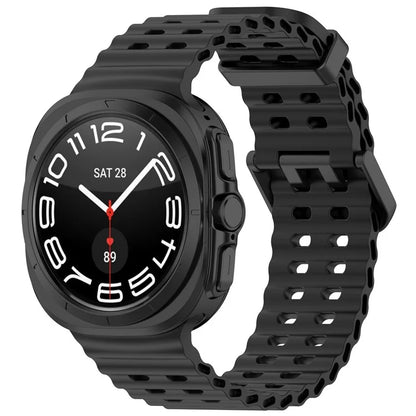For Samsung Galaxy Watch Ultra 47mm Silicone Watch Strap Dual Pins Buckle Sports Band