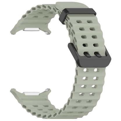 For Samsung Galaxy Watch Ultra 47mm Silicone Watch Strap Dual Pins Buckle Sports Band