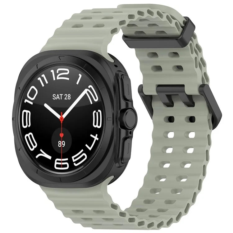 For Samsung Galaxy Watch Ultra 47mm Silicone Watch Strap Dual Pins Buckle Sports Band