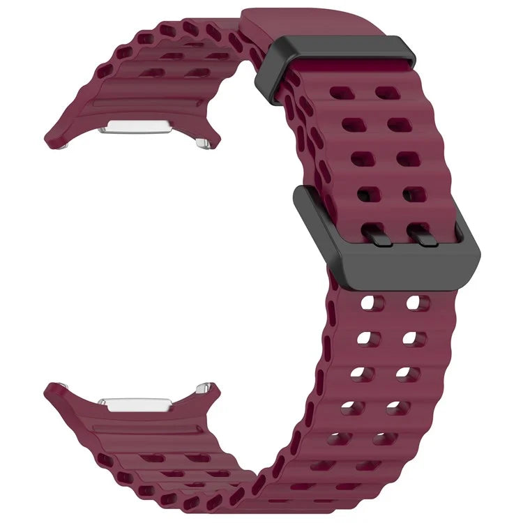 For Samsung Galaxy Watch Ultra 47mm Silicone Watch Strap Dual Pins Buckle Sports Band