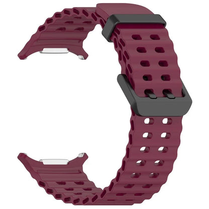 For Samsung Galaxy Watch Ultra 47mm Silicone Watch Strap Dual Pins Buckle Sports Band