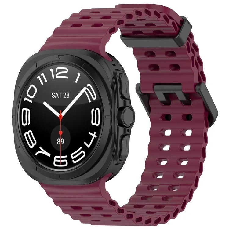 For Samsung Galaxy Watch Ultra 47mm Silicone Watch Strap Dual Pins Buckle Sports Band