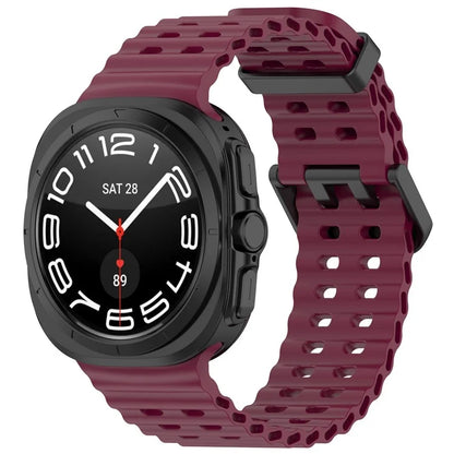 For Samsung Galaxy Watch Ultra 47mm Silicone Watch Strap Dual Pins Buckle Sports Band