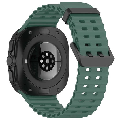 For Samsung Galaxy Watch Ultra 47mm Silicone Watch Strap Dual Pins Buckle Sports Band