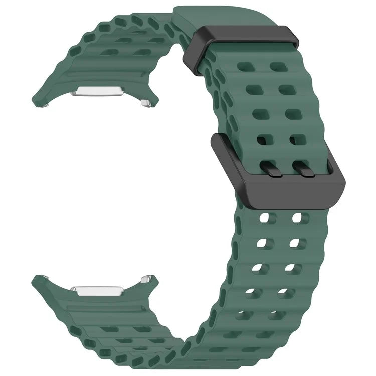For Samsung Galaxy Watch Ultra 47mm Silicone Watch Strap Dual Pins Buckle Sports Band