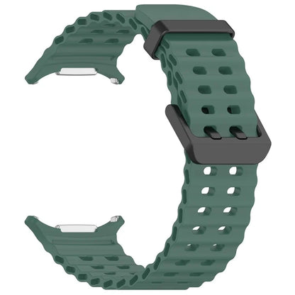 For Samsung Galaxy Watch Ultra 47mm Silicone Watch Strap Dual Pins Buckle Sports Band