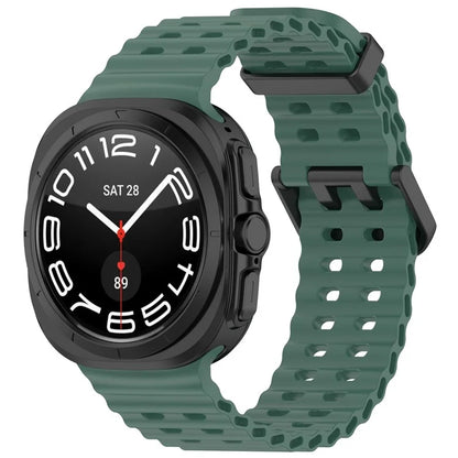For Samsung Galaxy Watch Ultra 47mm Silicone Watch Strap Dual Pins Buckle Sports Band