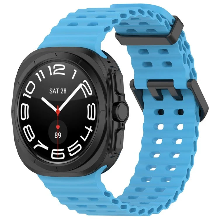 For Samsung Galaxy Watch Ultra 47mm Silicone Watch Strap Dual Pins Buckle Sports Band
