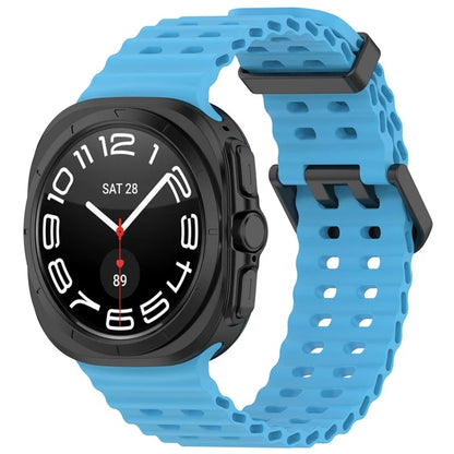 For Samsung Galaxy Watch Ultra 47mm Silicone Watch Strap Dual Pins Buckle Sports Band