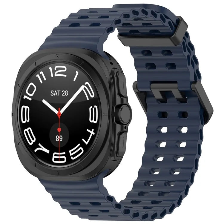 For Samsung Galaxy Watch Ultra 47mm Silicone Watch Strap Dual Pins Buckle Sports Band