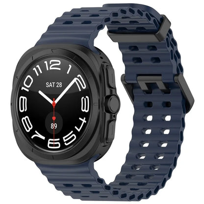 For Samsung Galaxy Watch Ultra 47mm Silicone Watch Strap Dual Pins Buckle Sports Band