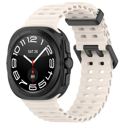 For Samsung Galaxy Watch Ultra 47mm Silicone Watch Strap Dual Pins Buckle Sports Band
