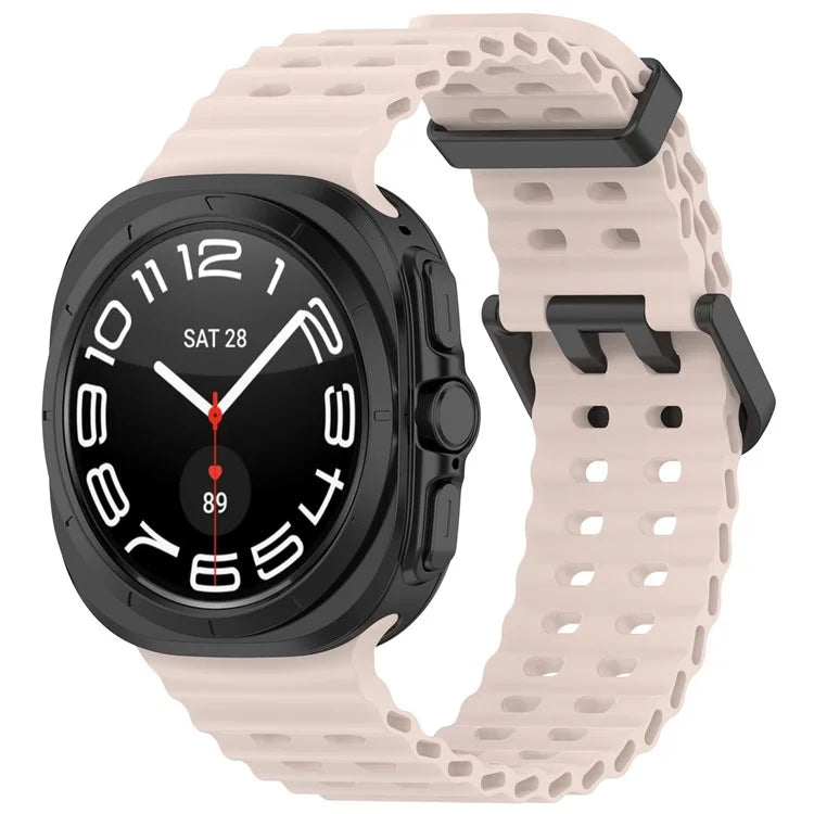 For Samsung Galaxy Watch Ultra 47mm Silicone Watch Strap Dual Pins Buckle Sports Band