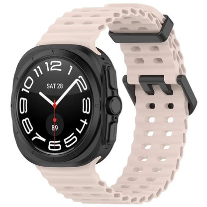 For Samsung Galaxy Watch Ultra 47mm Silicone Watch Strap Dual Pins Buckle Sports Band