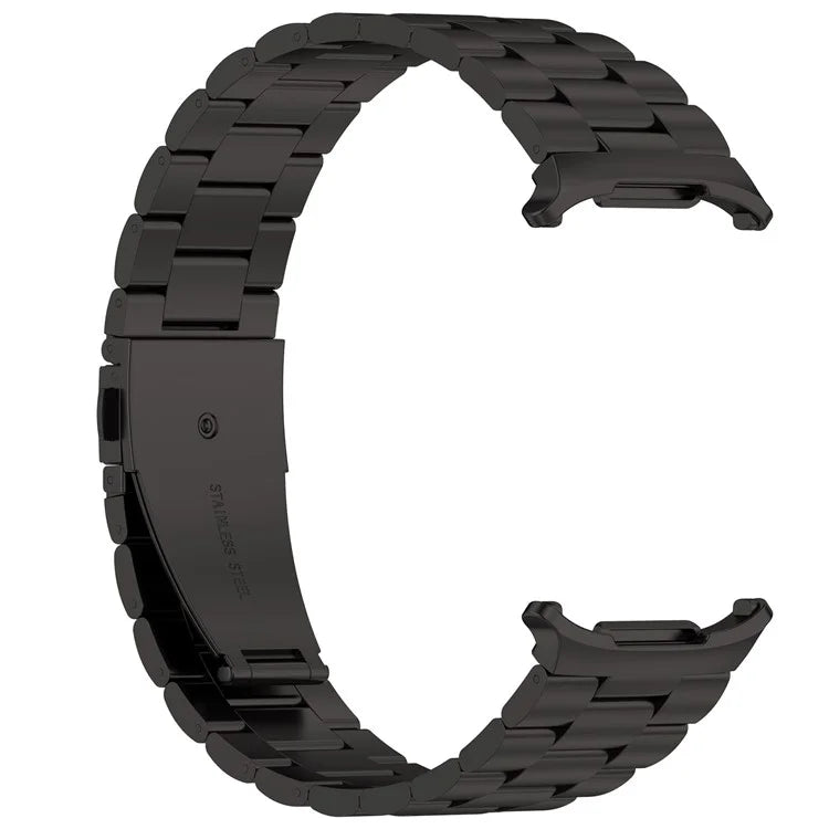 For Samsung Galaxy Watch Ultra 47mm Metal Watch Band Three-Beads Steel Wrist Strap