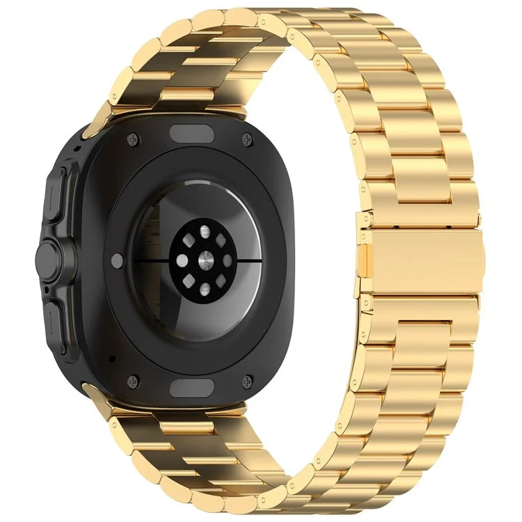 For Samsung Galaxy Watch Ultra 47mm Metal Watch Band Three-Beads Steel Wrist Strap
