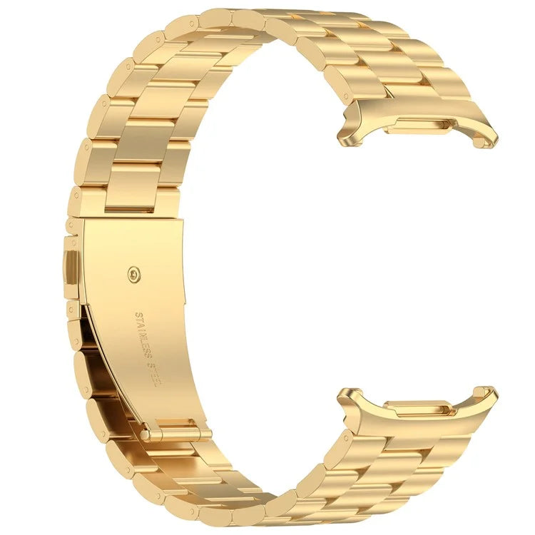 For Samsung Galaxy Watch Ultra 47mm Metal Watch Band Three-Beads Steel Wrist Strap