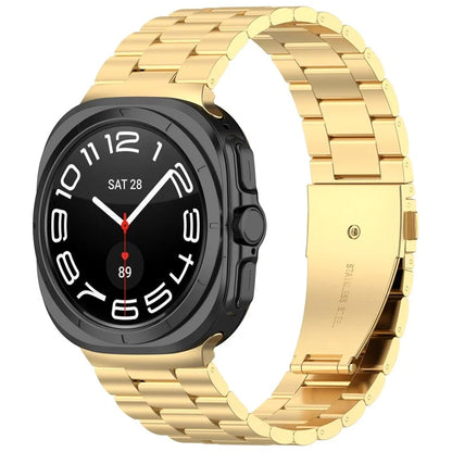For Samsung Galaxy Watch Ultra 47mm Metal Watch Band Three-Beads Steel Wrist Strap
