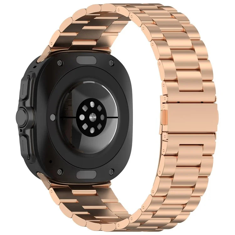 For Samsung Galaxy Watch Ultra 47mm Metal Watch Band Three-Beads Steel Wrist Strap