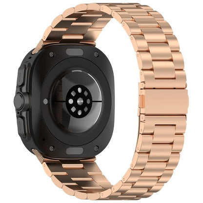 For Samsung Galaxy Watch Ultra 47mm Metal Watch Band Three-Beads Steel Wrist Strap