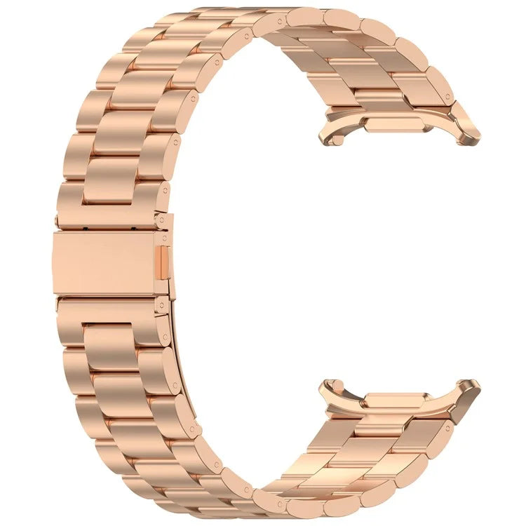 For Samsung Galaxy Watch Ultra 47mm Metal Watch Band Three-Beads Steel Wrist Strap
