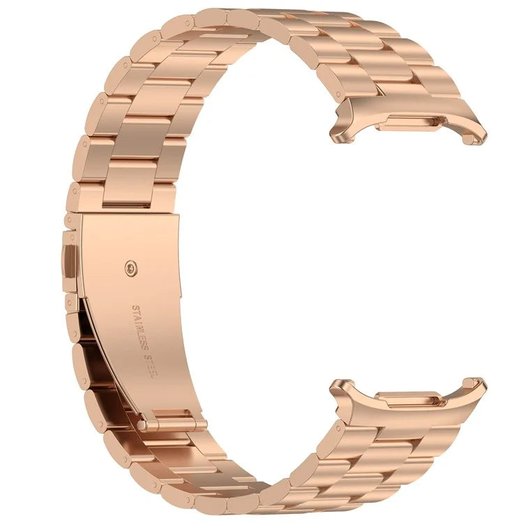 For Samsung Galaxy Watch Ultra 47mm Metal Watch Band Three-Beads Steel Wrist Strap