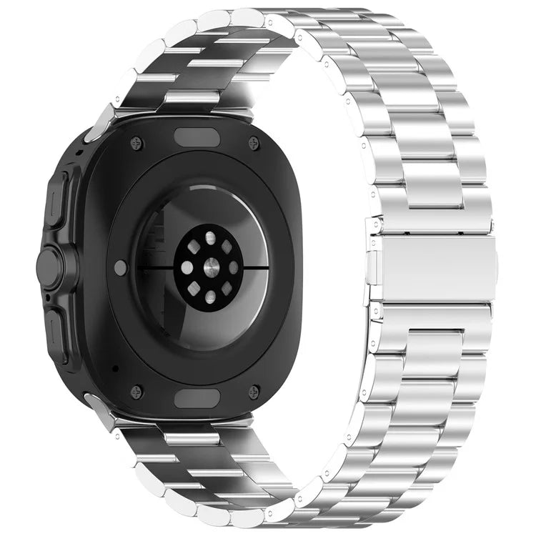 For Samsung Galaxy Watch Ultra 47mm Metal Watch Band Three-Beads Steel Wrist Strap