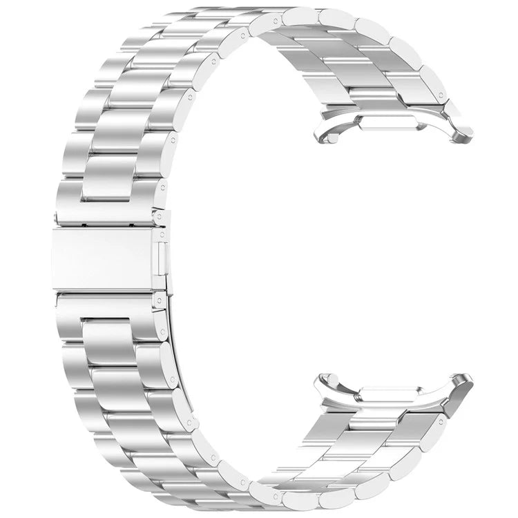 For Samsung Galaxy Watch Ultra 47mm Metal Watch Band Three-Beads Steel Wrist Strap