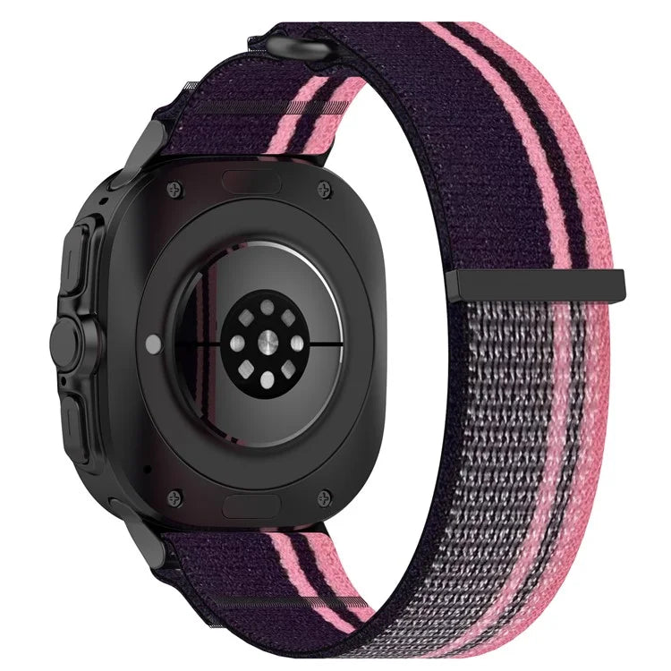 For Samsung Galaxy Watch Ultra 47mm Nylon Watch Band Loop Fastener Adjustable Wrist Strap