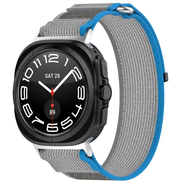 For Samsung Galaxy Watch Ultra 47mm Nylon Watch Band Loop Fastener Adjustable Wrist Strap
