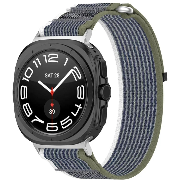 For Samsung Galaxy Watch Ultra 47mm Nylon Watch Band Loop Fastener Adjustable Wrist Strap
