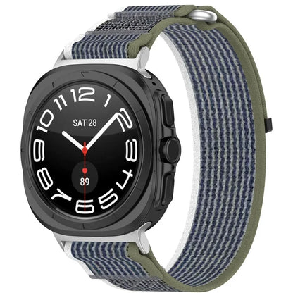 For Samsung Galaxy Watch Ultra 47mm Nylon Watch Band Loop Fastener Adjustable Wrist Strap