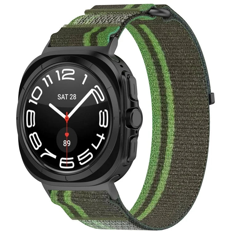 For Samsung Galaxy Watch Ultra 47mm Nylon Watch Band Loop Fastener Adjustable Wrist Strap
