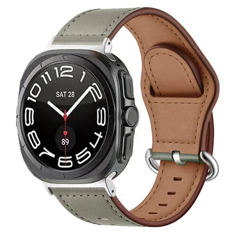 For Samsung Galaxy Watch Ultra 47mm Watch Strap Genuine Cow Leather Wrist Band