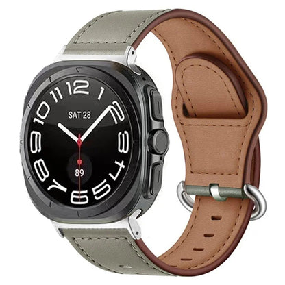 For Samsung Galaxy Watch Ultra 47mm Watch Strap Genuine Cow Leather Wrist Band