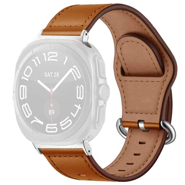 For Samsung Galaxy Watch Ultra 47mm Watch Strap Genuine Cow Leather Wrist Band