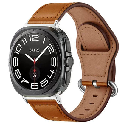 For Samsung Galaxy Watch Ultra 47mm Watch Strap Genuine Cow Leather Wrist Band