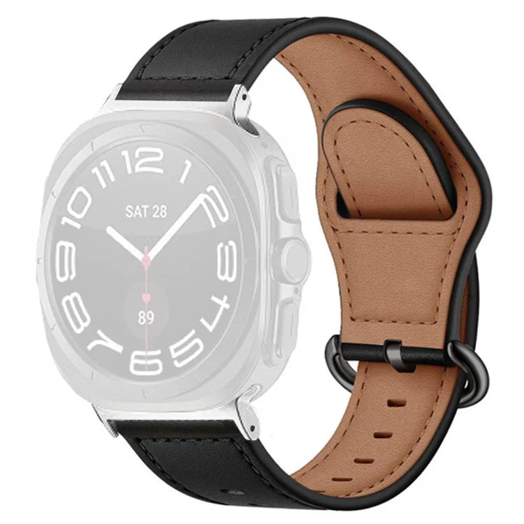 For Samsung Galaxy Watch Ultra 47mm Watch Strap Genuine Cow Leather Wrist Band