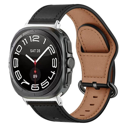 For Samsung Galaxy Watch Ultra 47mm Watch Strap Genuine Cow Leather Wrist Band