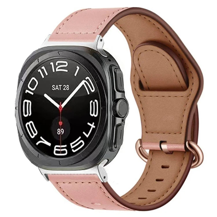 For Samsung Galaxy Watch Ultra 47mm Watch Strap Genuine Cow Leather Wrist Band