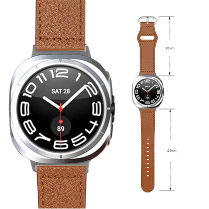 For Samsung Galaxy Watch Ultra 47mm Watch Strap Genuine Cow Leather Wrist Band