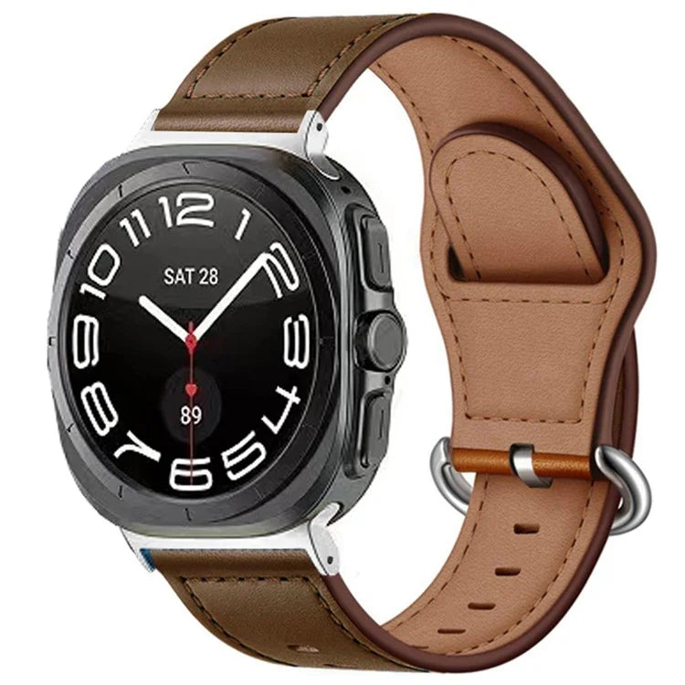 For Samsung Galaxy Watch Ultra 47mm Watch Strap Genuine Cow Leather Wrist Band