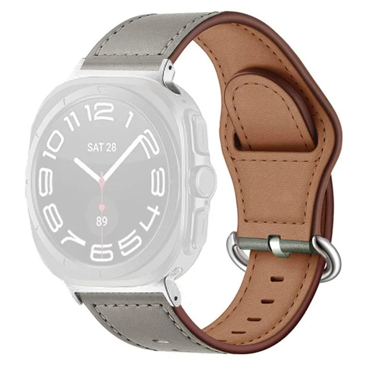 For Samsung Galaxy Watch Ultra 47mm Watch Strap Genuine Cow Leather Wrist Band
