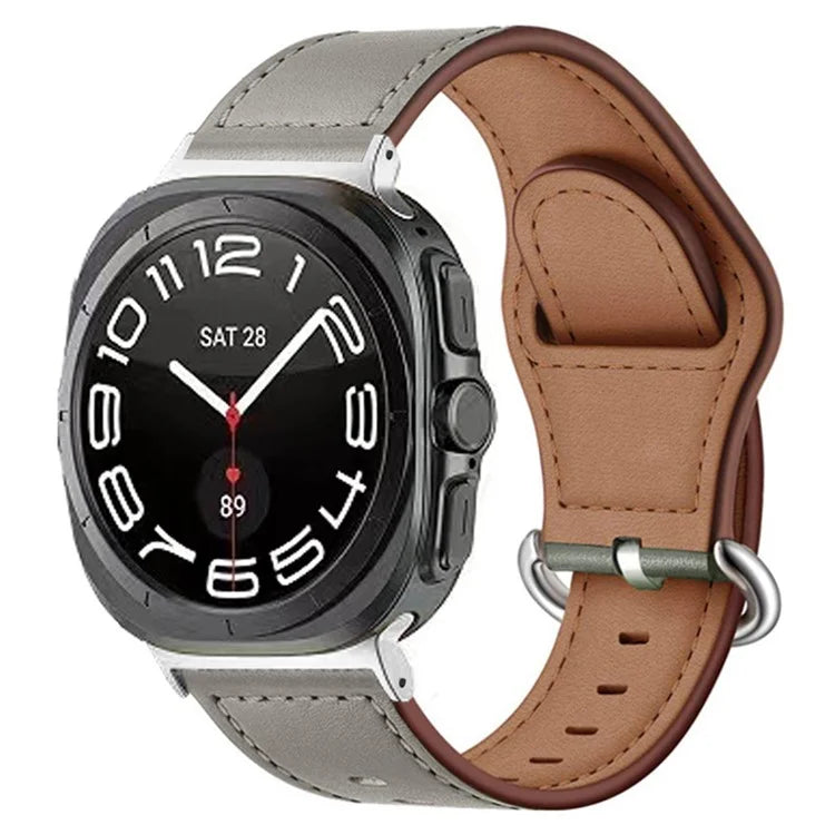 For Samsung Galaxy Watch Ultra 47mm Watch Strap Genuine Cow Leather Wrist Band