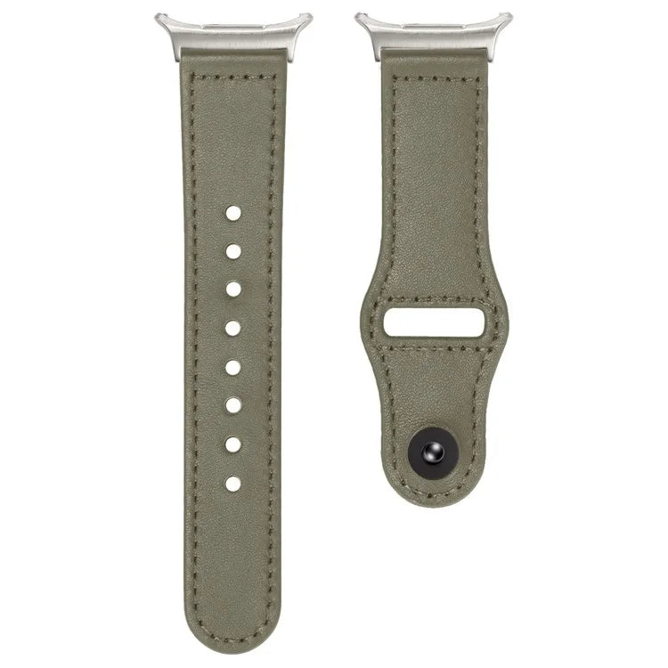 For Samsung Galaxy Watch Ultra 47mm Watch Strap Genuine Cow Leather Rivet Buckle Band