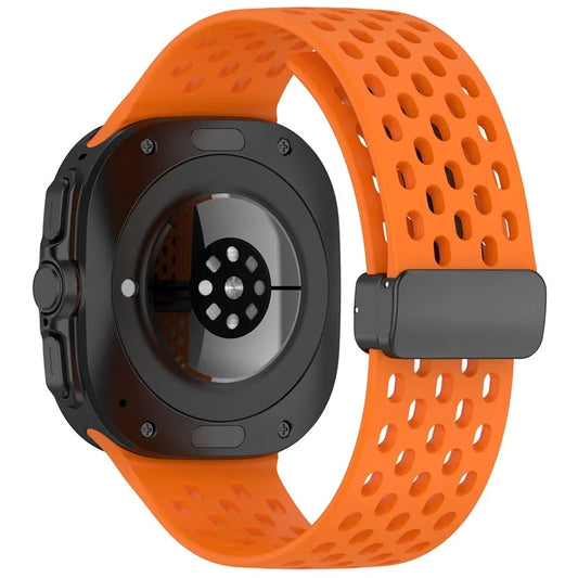 For Samsung Galaxy Watch Ultra 47mm Silicone Watch Band Replacement Strap with Magnetic Folding Buckle